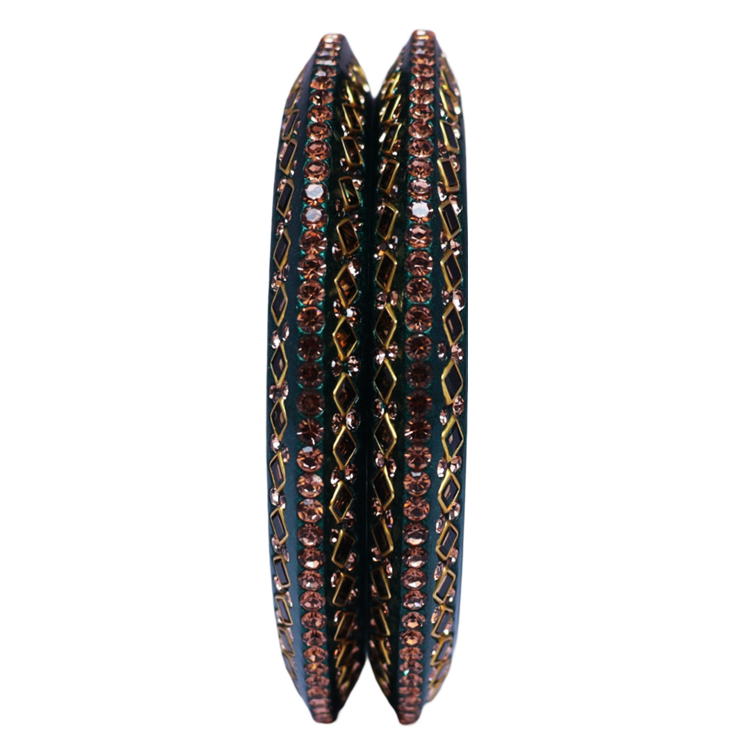 Traditional Kundan Lac Bangadi Bangles (Pack of 2)