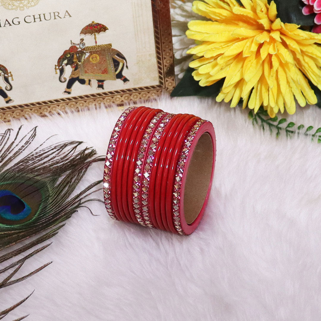 Designer Short Lac Bangles Set With Latest Kundan Design