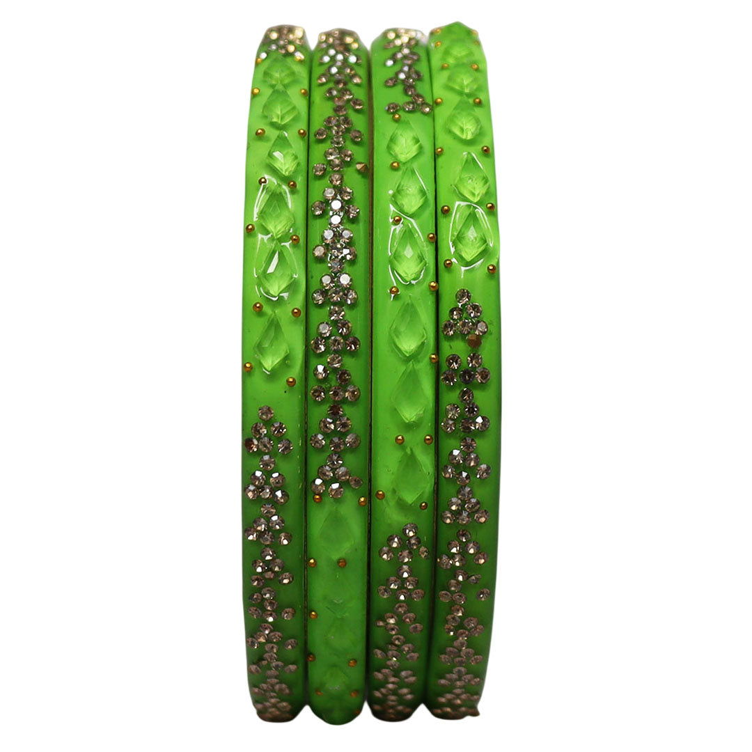 Womens Designer Lac Bangles Set With Latest Rhinestones Design