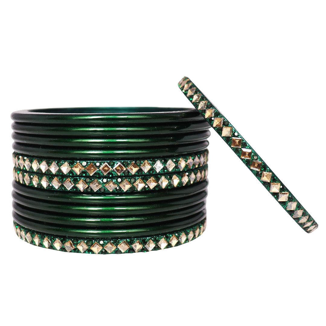 Designer Short Lac Bangles Set With Latest Kundan Design