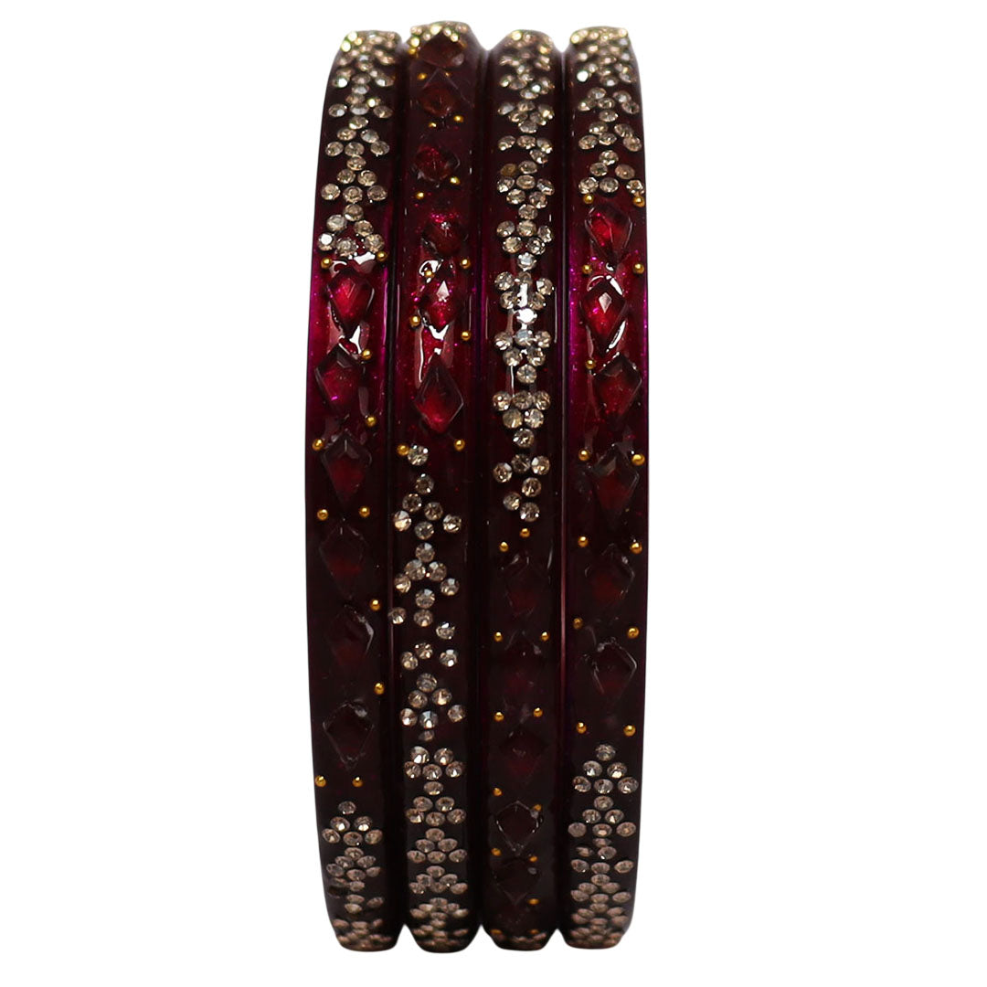 Womens Designer Lac Bangles Set With Latest Rhinestones Design