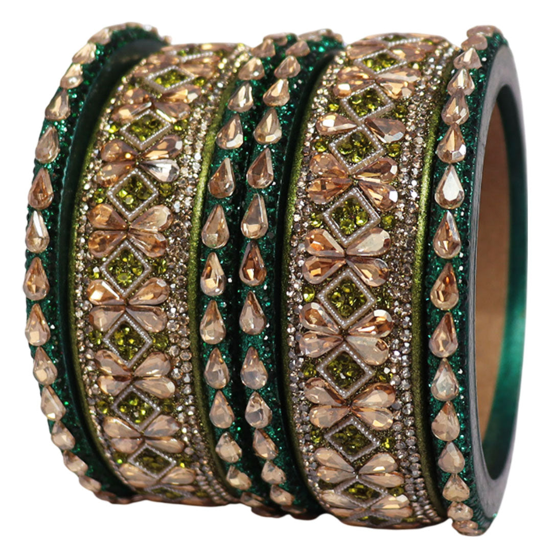 Fancy Short Lac Bangles For Women With Latest Kundan Design
