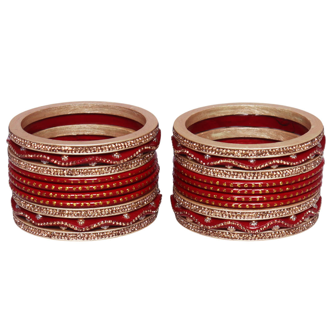 Karwa Chauth Special Designer Lac Bangles Set in Zig-Zag Design