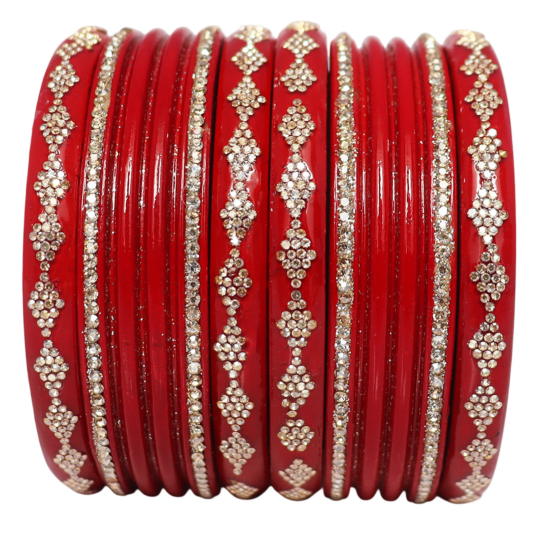 Festive Special Designer Lac Chura Set With Latest Rhinestones Design