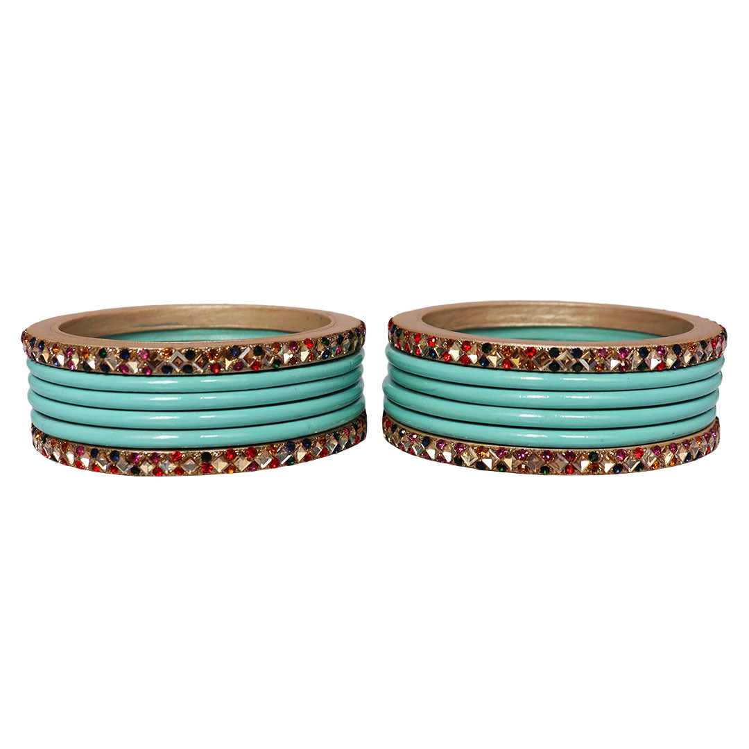 Designer Short Lac Bangles Set With Latest Kundan Design