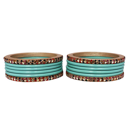 Designer Short Lac Bangles Set With Latest Kundan Design