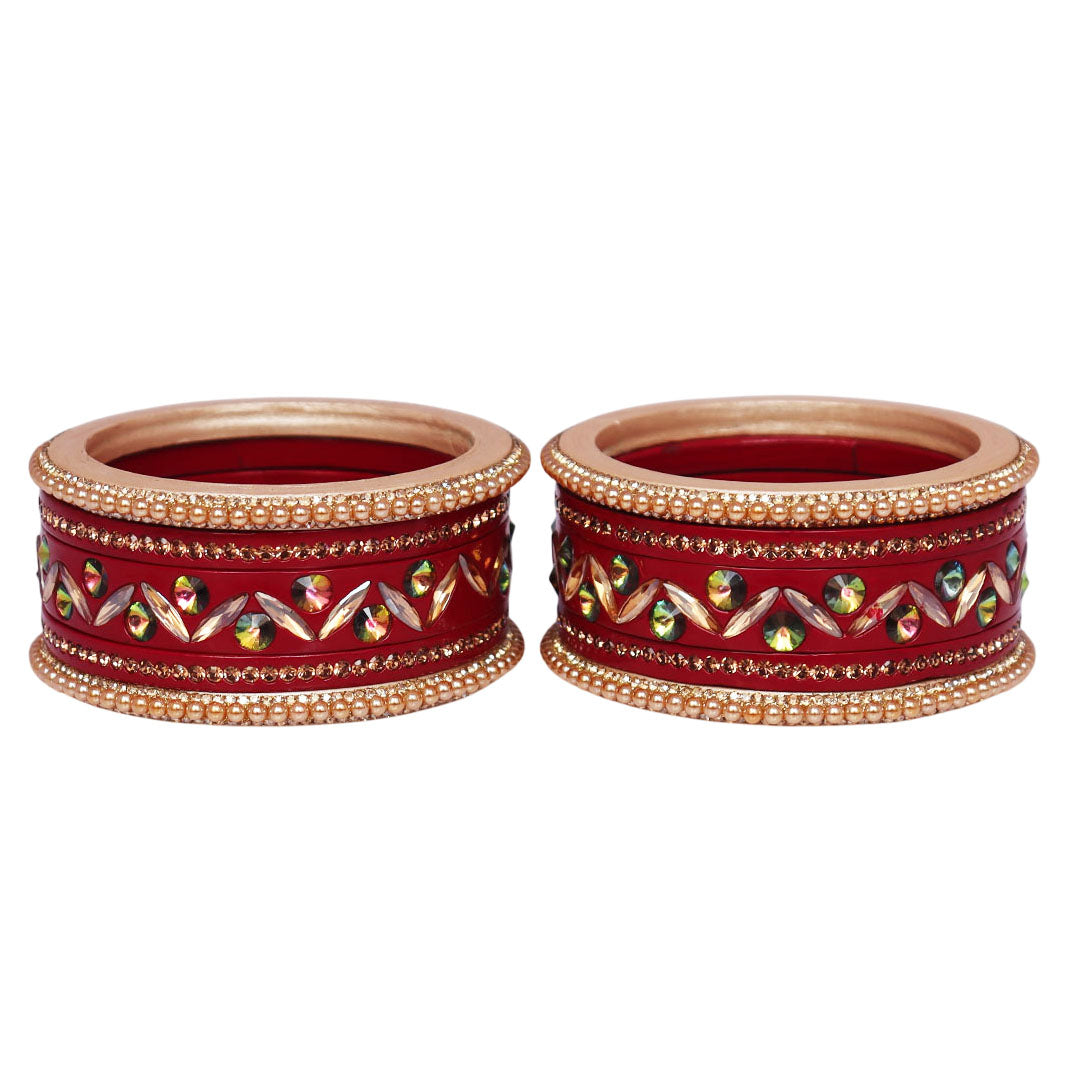 Bridal Style Kundan Lac Bangle Set – Ideal for Diwali & Weddings