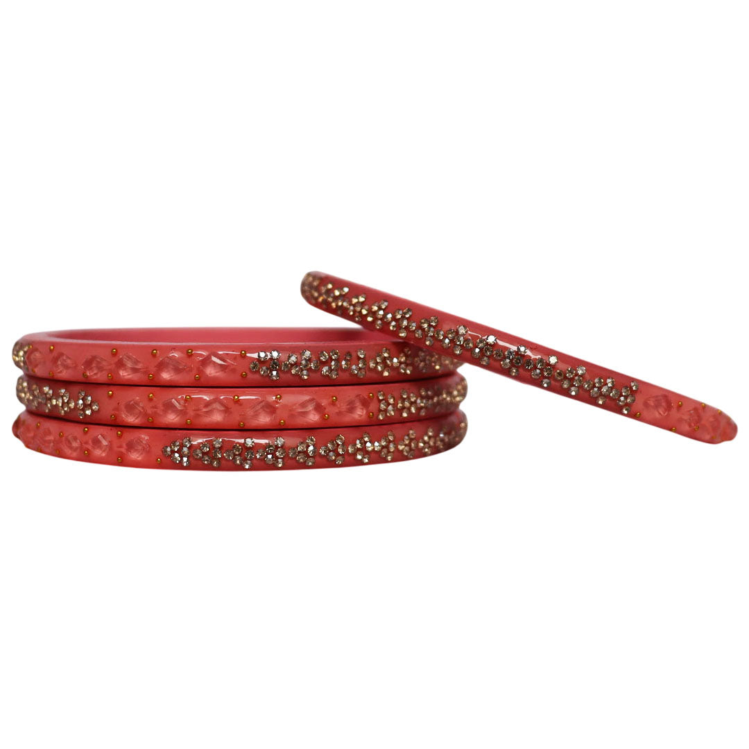 Womens Designer Lac Bangles Set With Latest Rhinestones Design