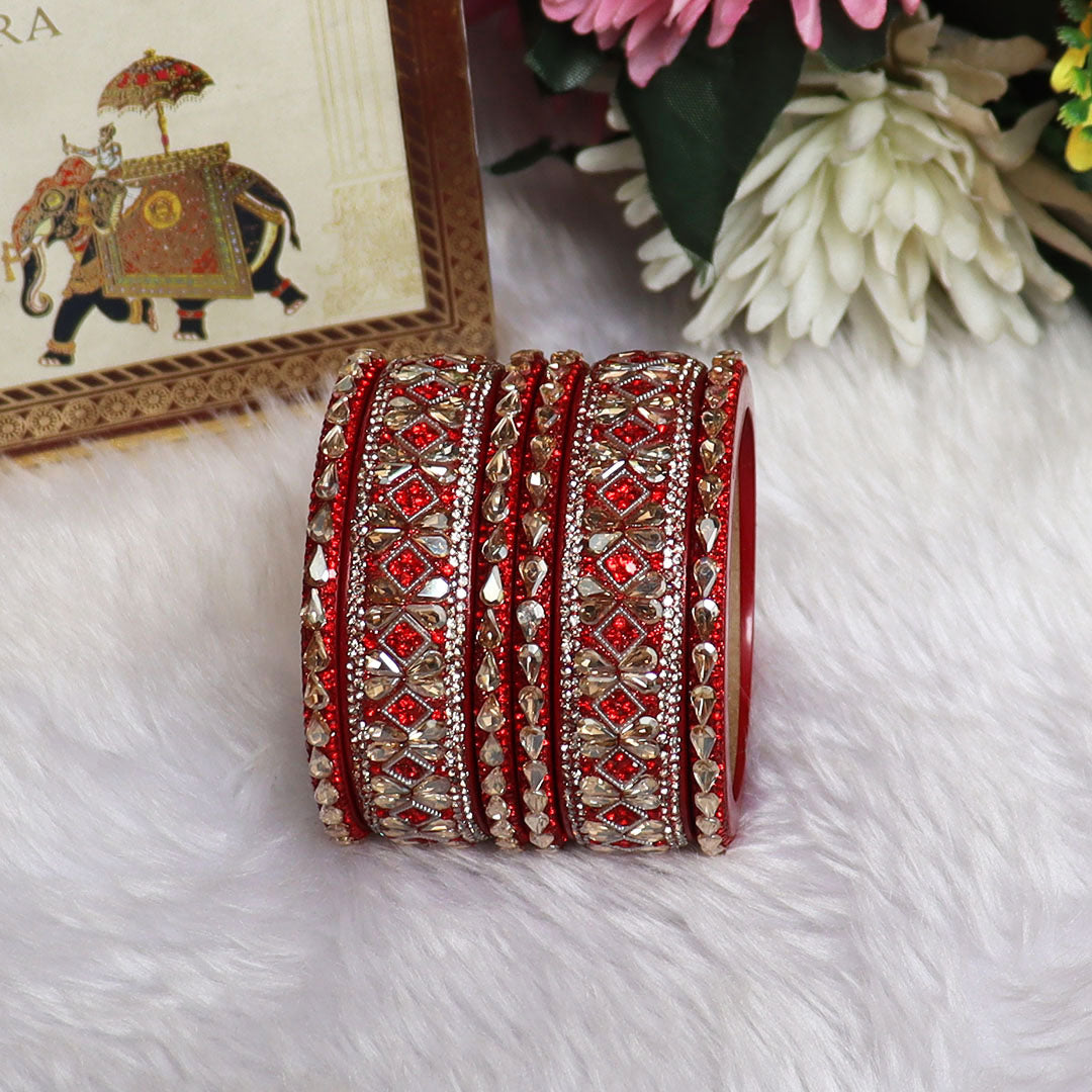 Fancy Short Lac Bangles For Women With Latest Kundan Design