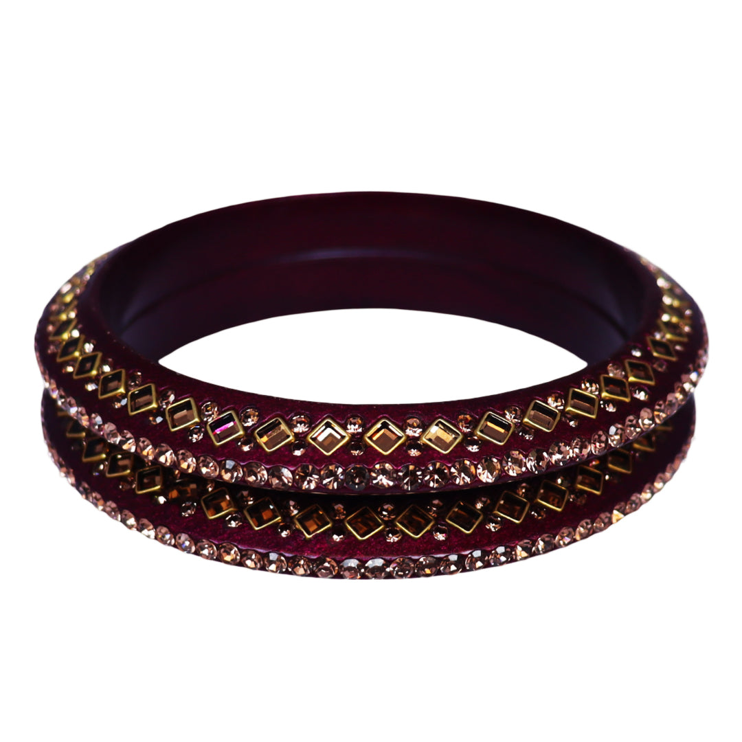 Traditional Kundan Lac Bangadi Bangles (Pack of 2)