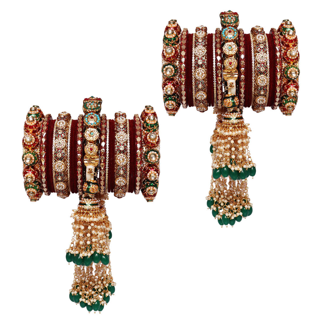 Royal Rajwadi Wedding Chura Set With Latest Heavy Latkan Design