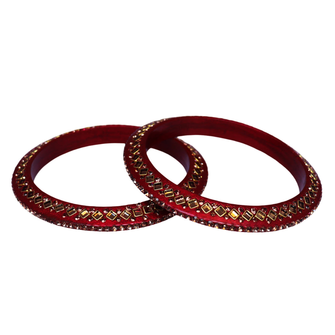 Traditional Kundan Lac Bangadi Bangles (Pack of 2)