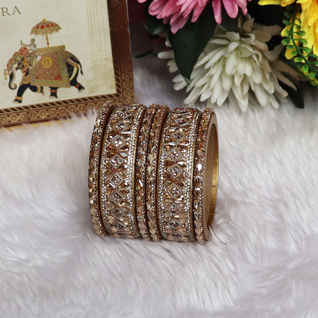Fancy Short Lac Bangles For Women With Latest Kundan Design