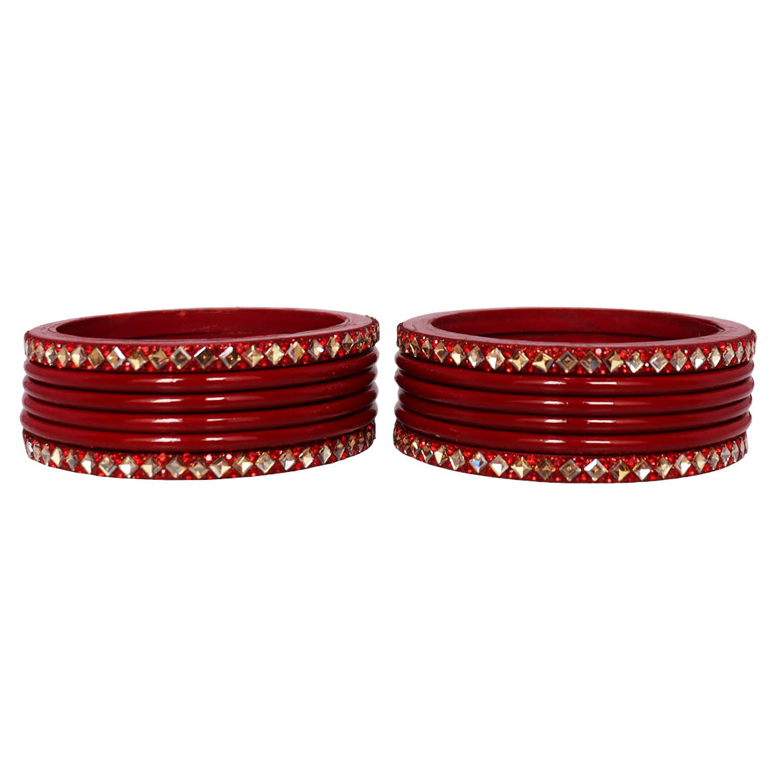 Designer Short Lac Bangles Set With Latest Kundan Design
