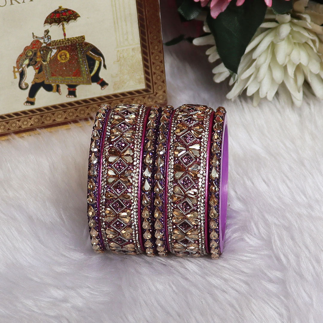 Fancy Short Lac Bangles For Women With Latest Kundan Design