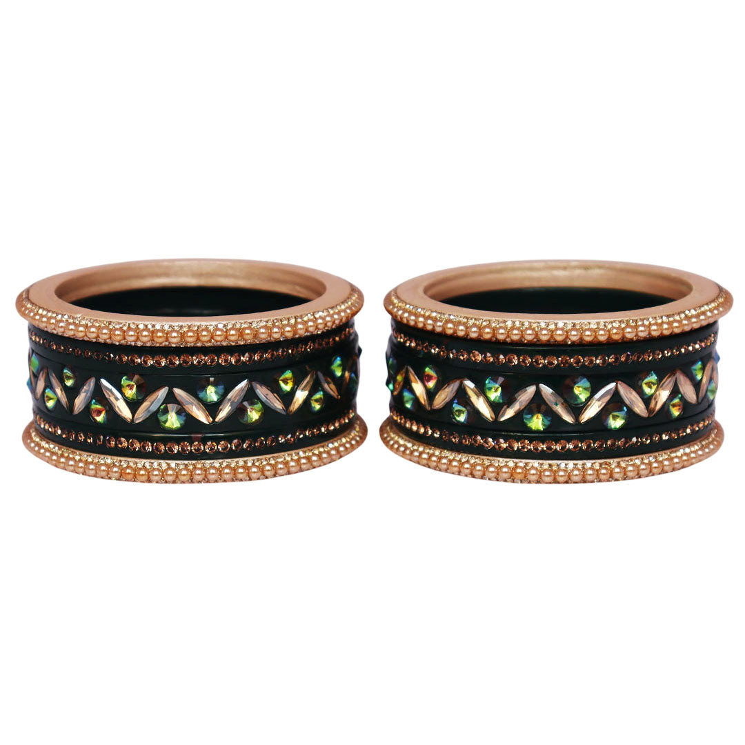 Bridal Style Kundan Lac Bangle Set – Ideal for Diwali & Weddings