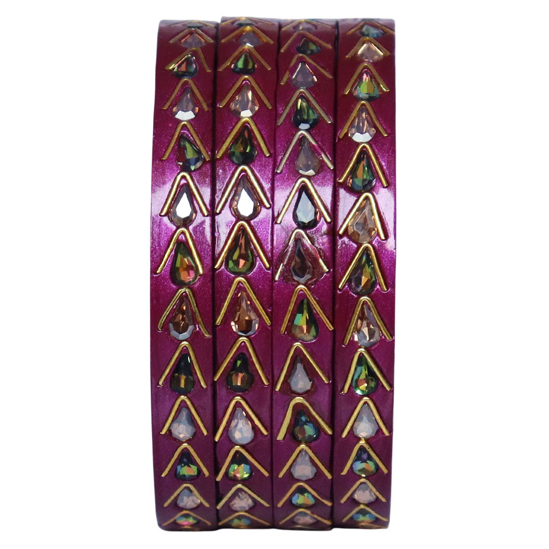 Trendy Lac Kada Bangles Set in Latest Kundan Design