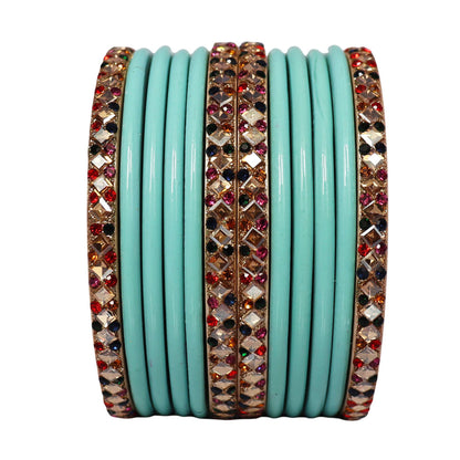 Designer Short Lac Bangles Set With Latest Kundan Design