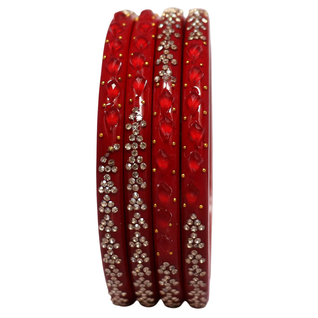 Womens Designer Lac Bangles Set With Latest Rhinestones Design