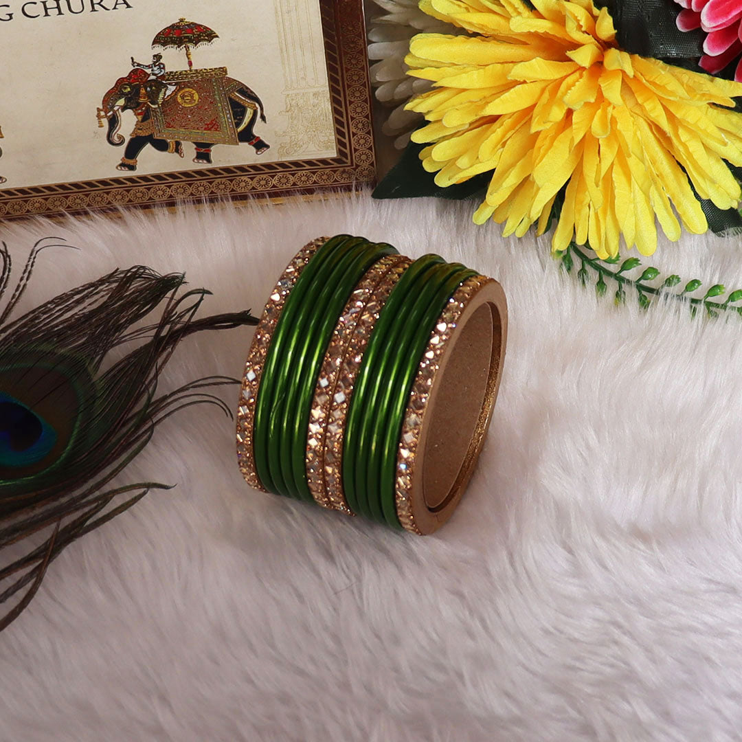 Designer Short Lac Bangles Set With Latest Kundan Design