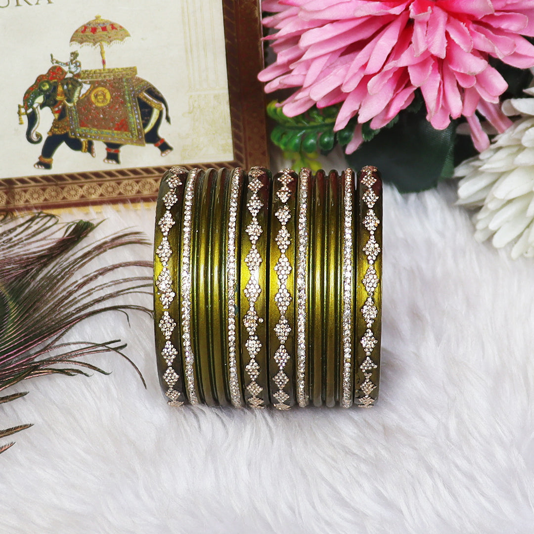Festive Special Designer Lac Chura Set With Latest Rhinestones Design