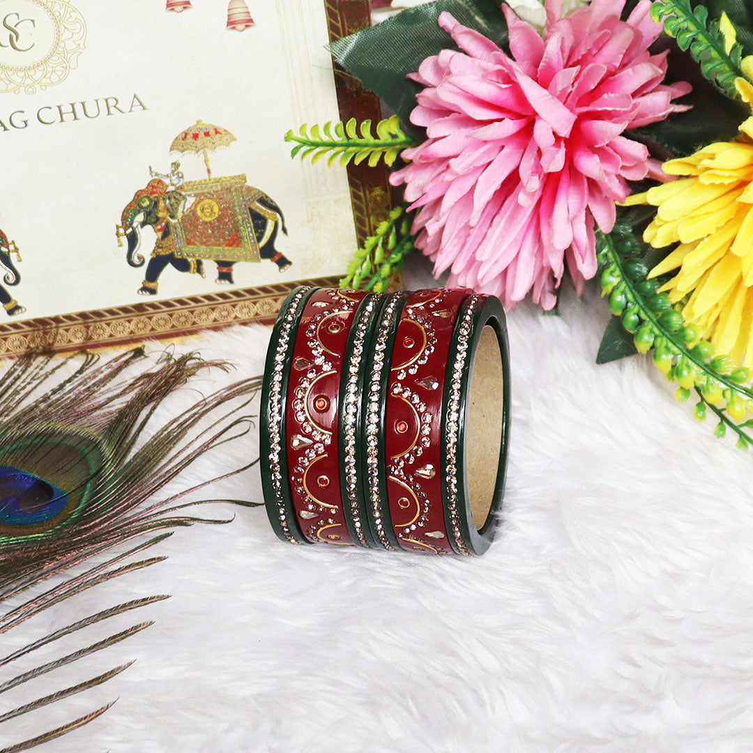 Marwadi Traditional Lac Chura Set Gift for Nanad