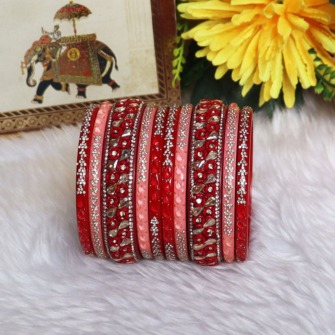Womens Designer Lac Bangles Set With Latest Kundan Design