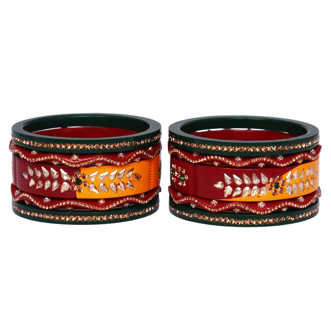 Diwali Special Traditional Lac Bangles with Artificial Stones Design
