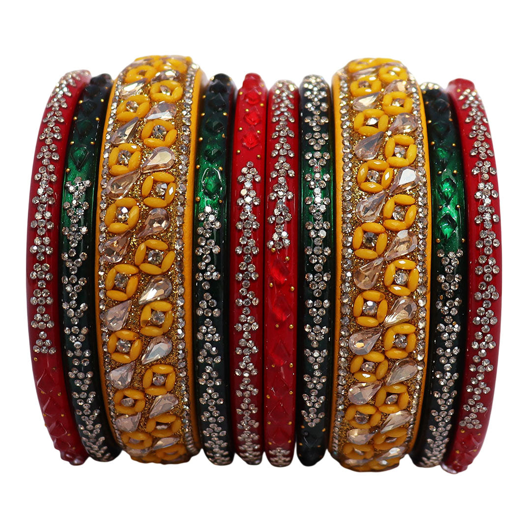 Womens Designer Lac Bangles Set With Latest Kundan Design