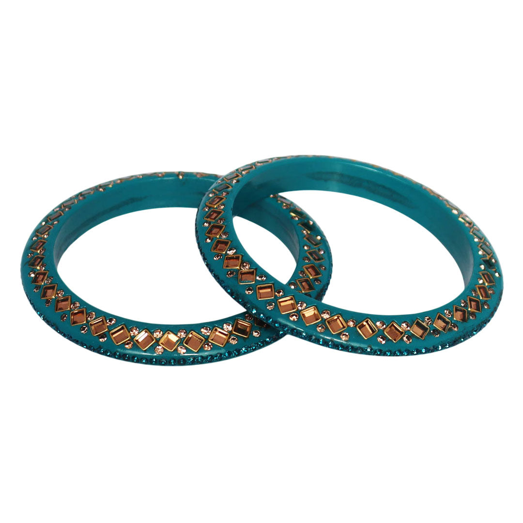 Traditional Kundan Lac Bangadi Bangles (Pack of 2)