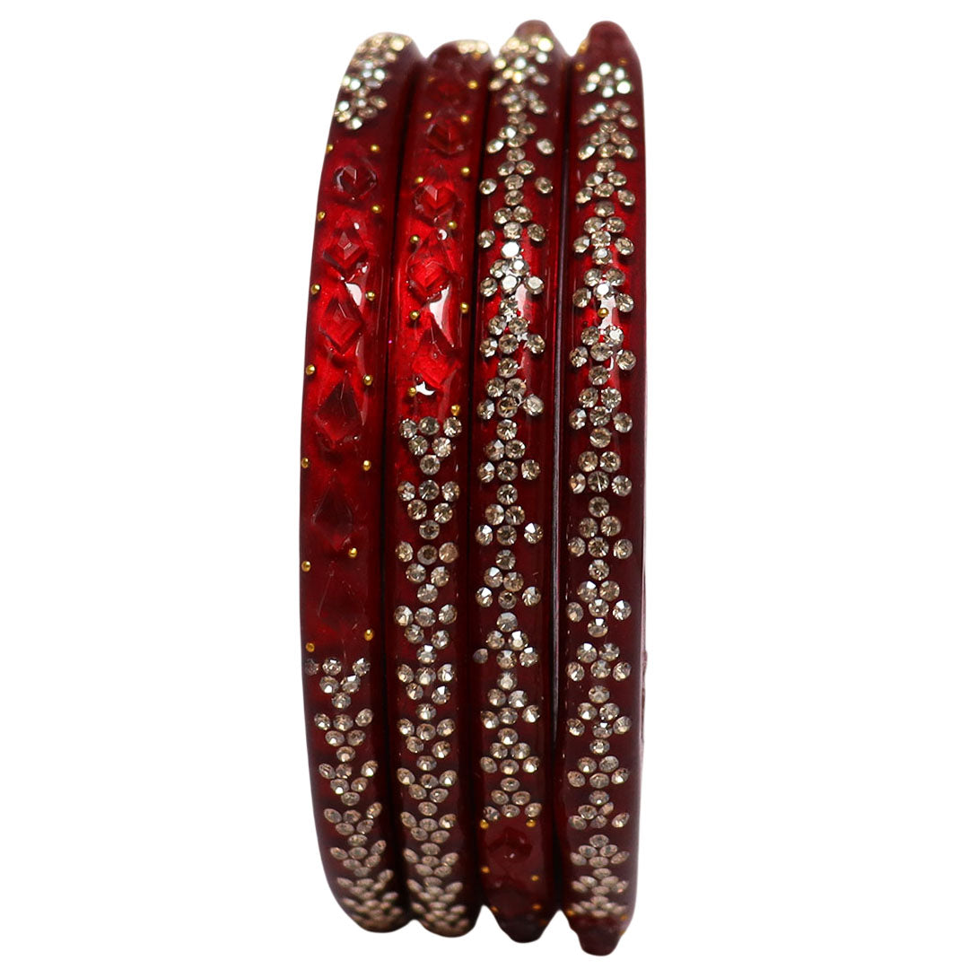 Womens Designer Lac Bangles Set With Latest Rhinestones Design