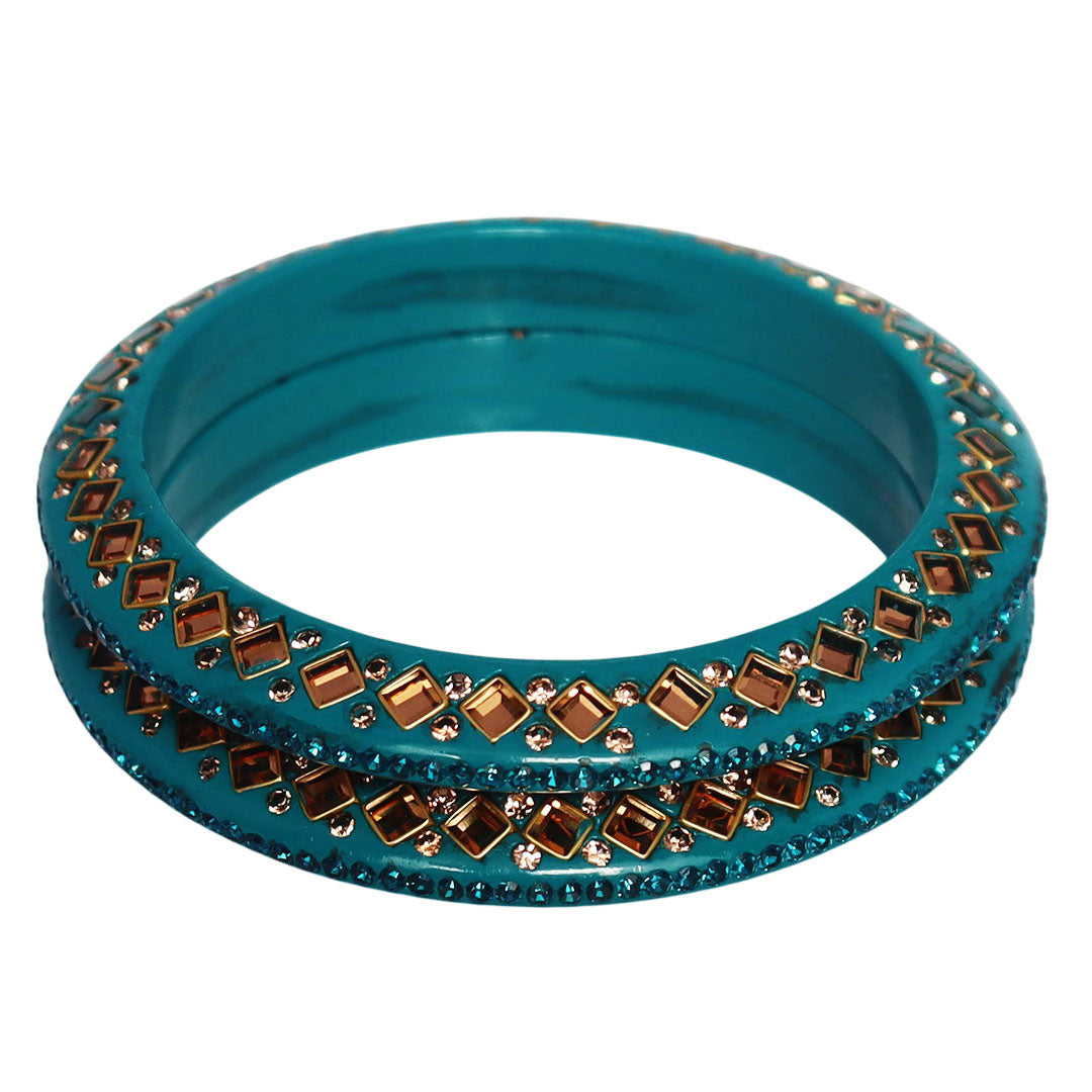 Traditional Kundan Lac Bangadi Bangles (Pack of 2)