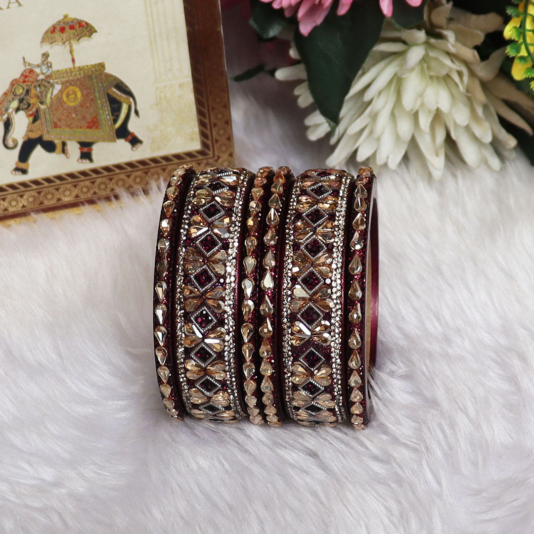 Fancy Short Lac Bangles For Women With Latest Kundan Design