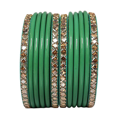 Designer Short Lac Bangles Set With Latest Kundan Design