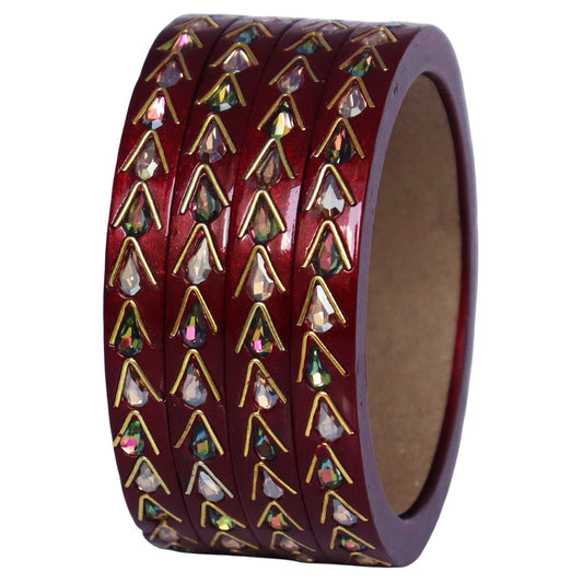 Trendy Lac Kada Bangles Set in Latest Kundan Design