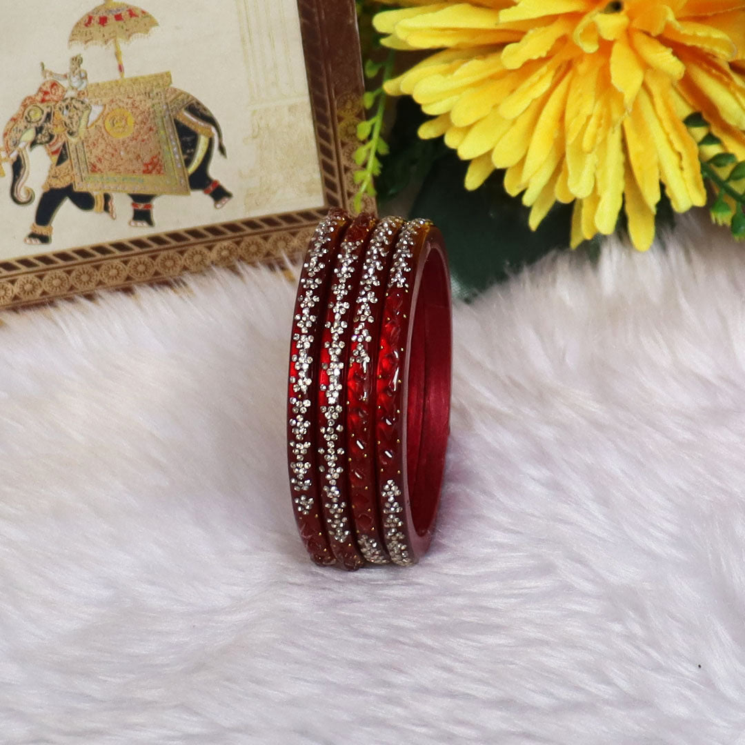 Womens Designer Lac Bangles Set With Latest Rhinestones Design