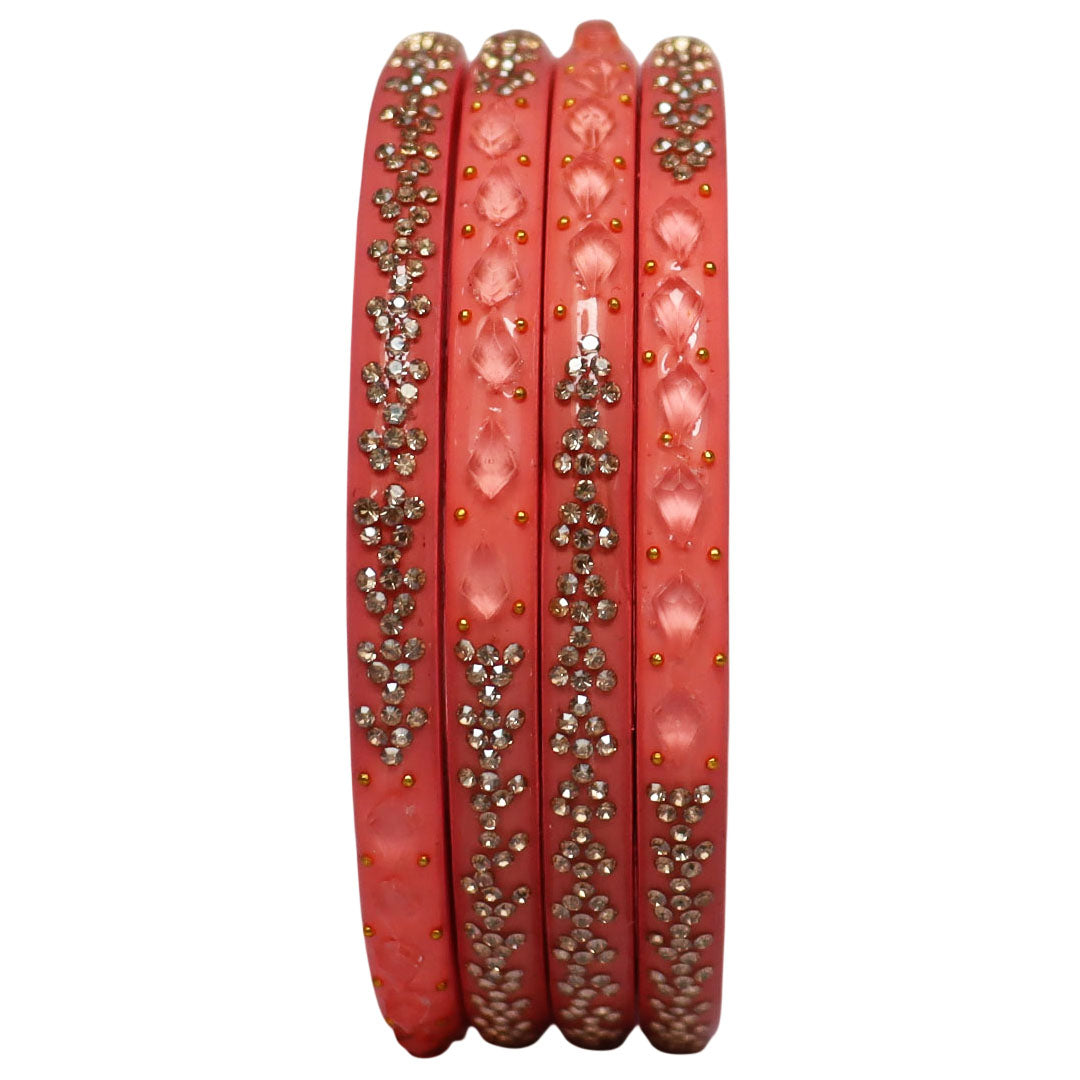 Womens Designer Lac Bangles Set With Latest Rhinestones Design
