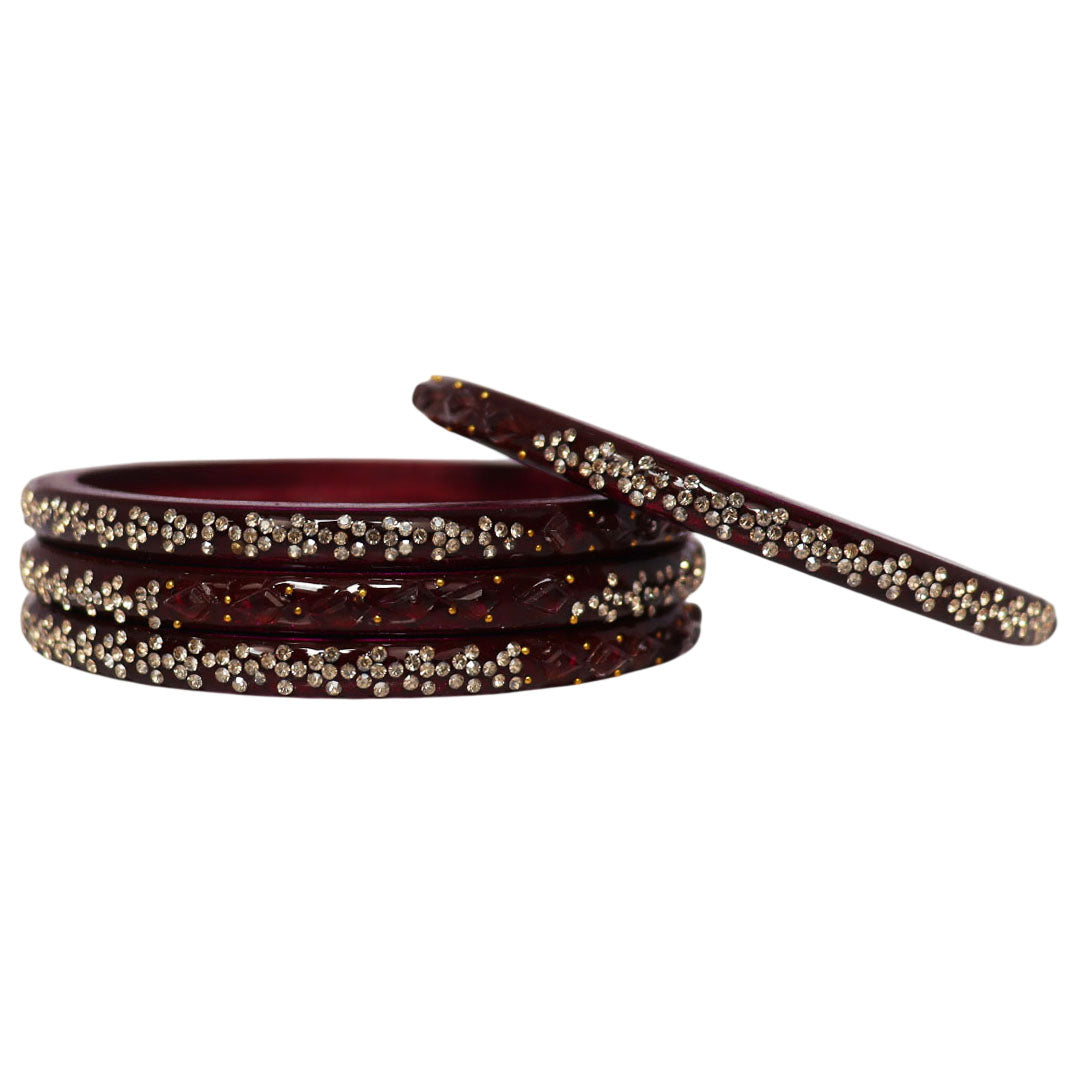 Womens Designer Lac Bangles Set With Latest Rhinestones Design