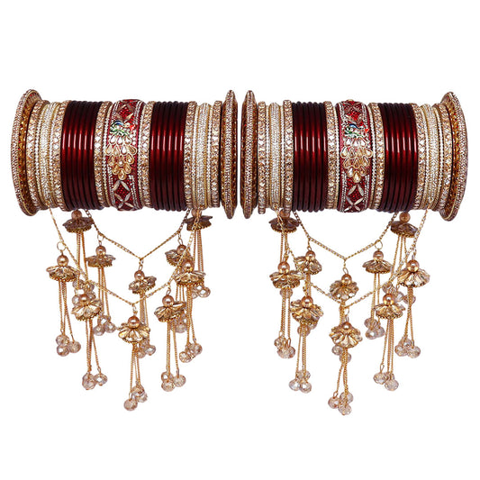 Lac Bridal Bangles Set With Latest Peacock and Jhula Latkan Design