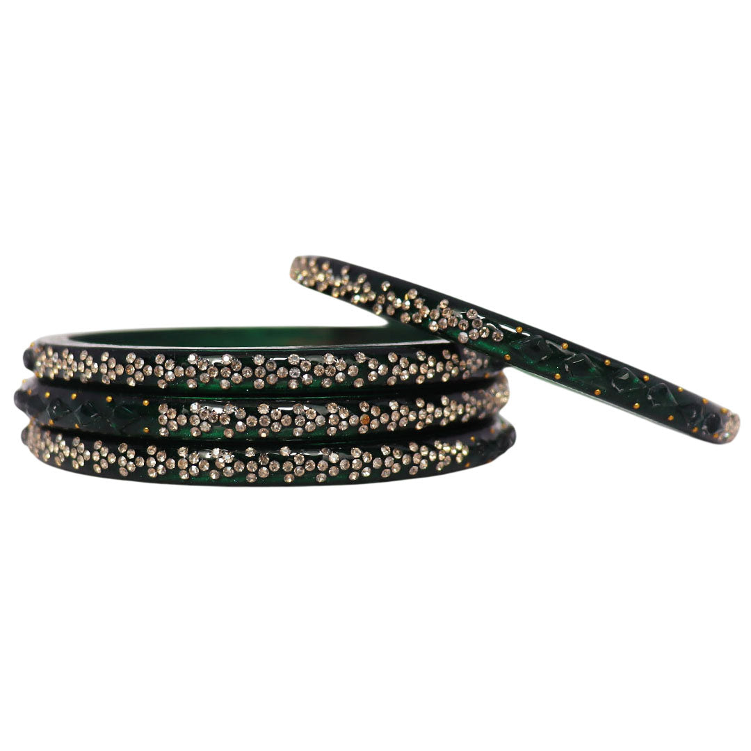 Womens Designer Lac Bangles Set With Latest Rhinestones Design
