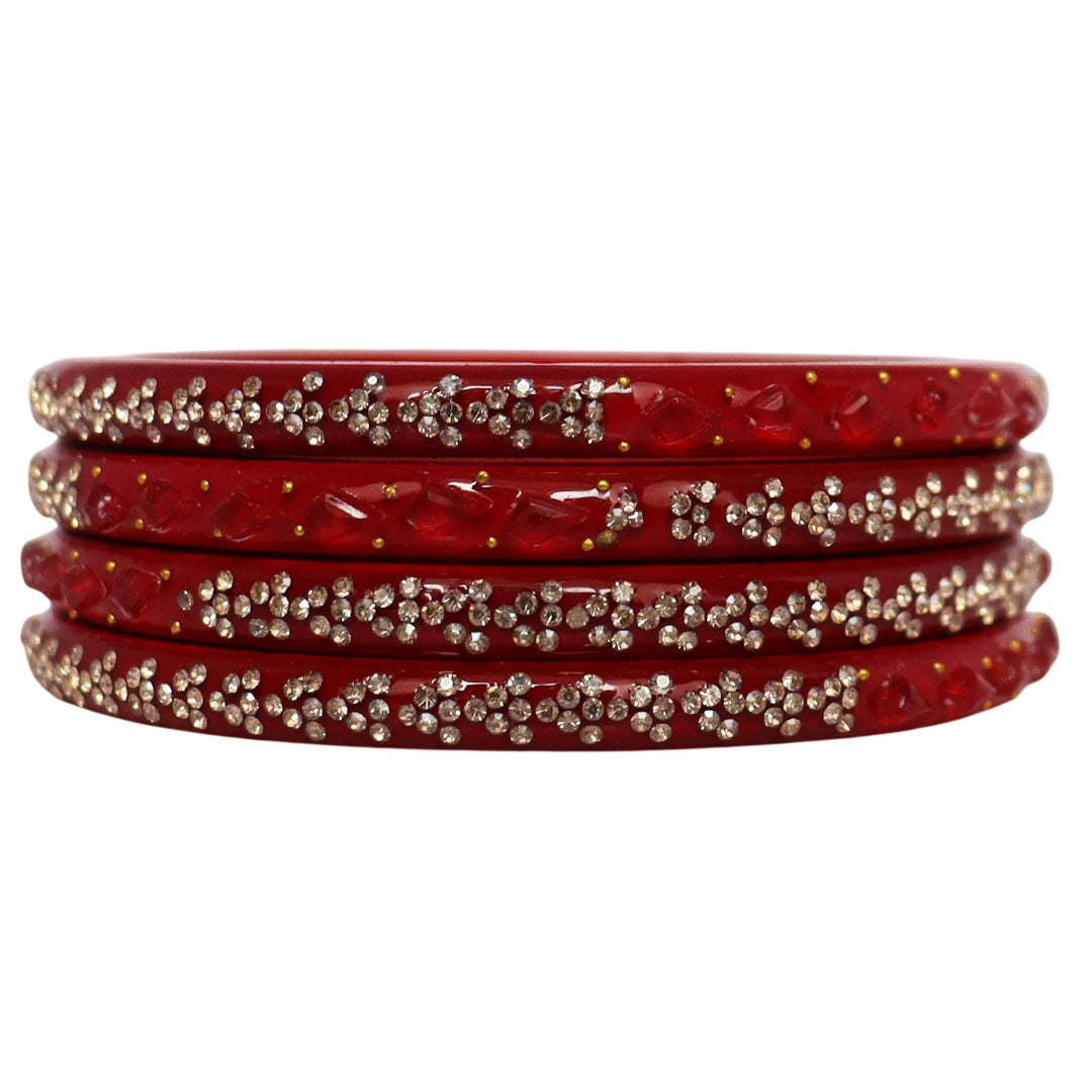 Womens Designer Lac Bangles Set With Latest Rhinestones Design