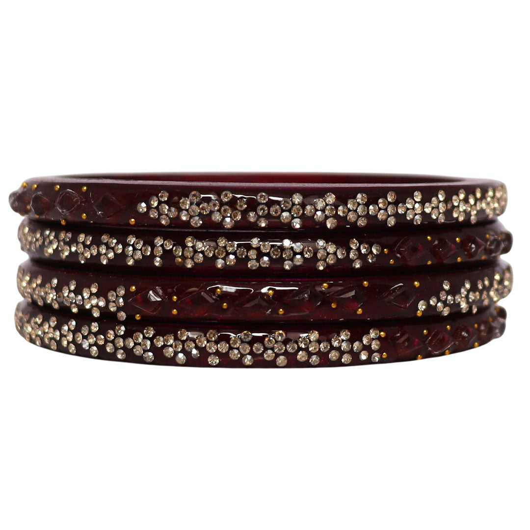 Womens Designer Lac Bangles Set With Latest Rhinestones Design