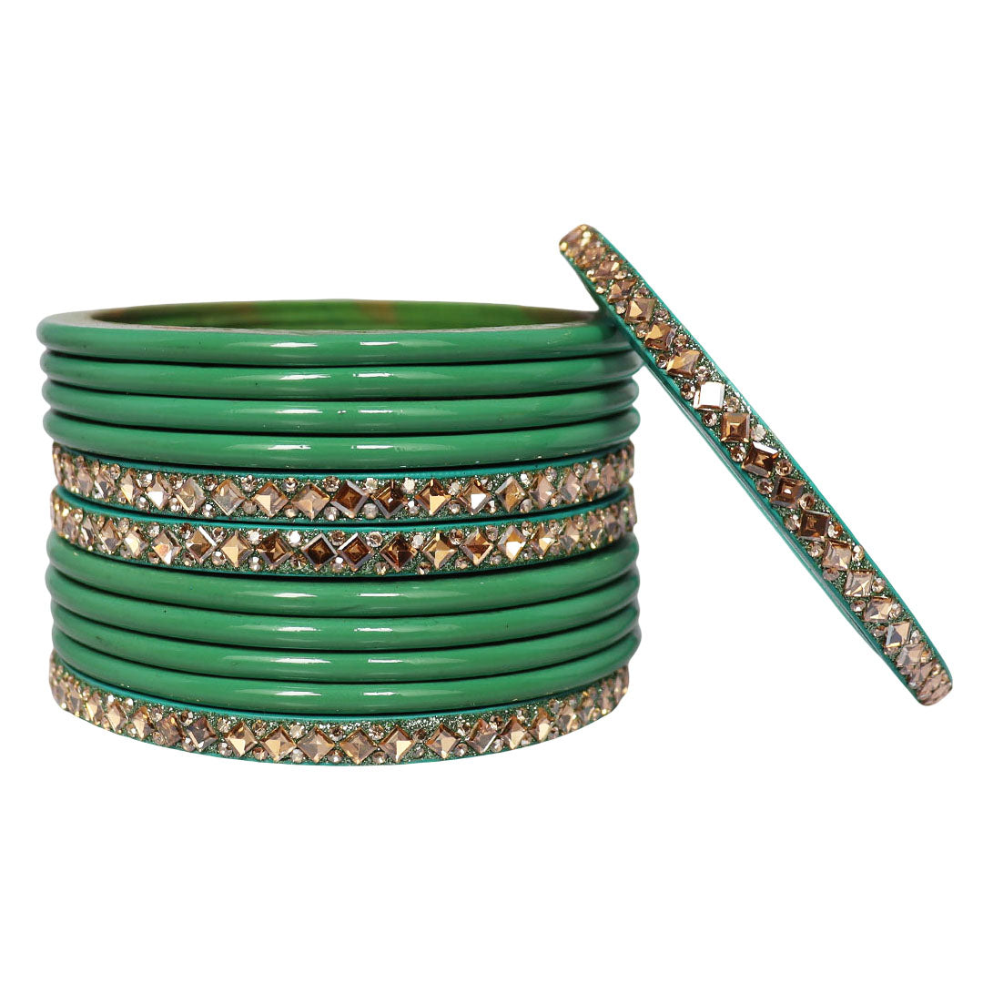 Designer Short Lac Bangles Set With Latest Kundan Design