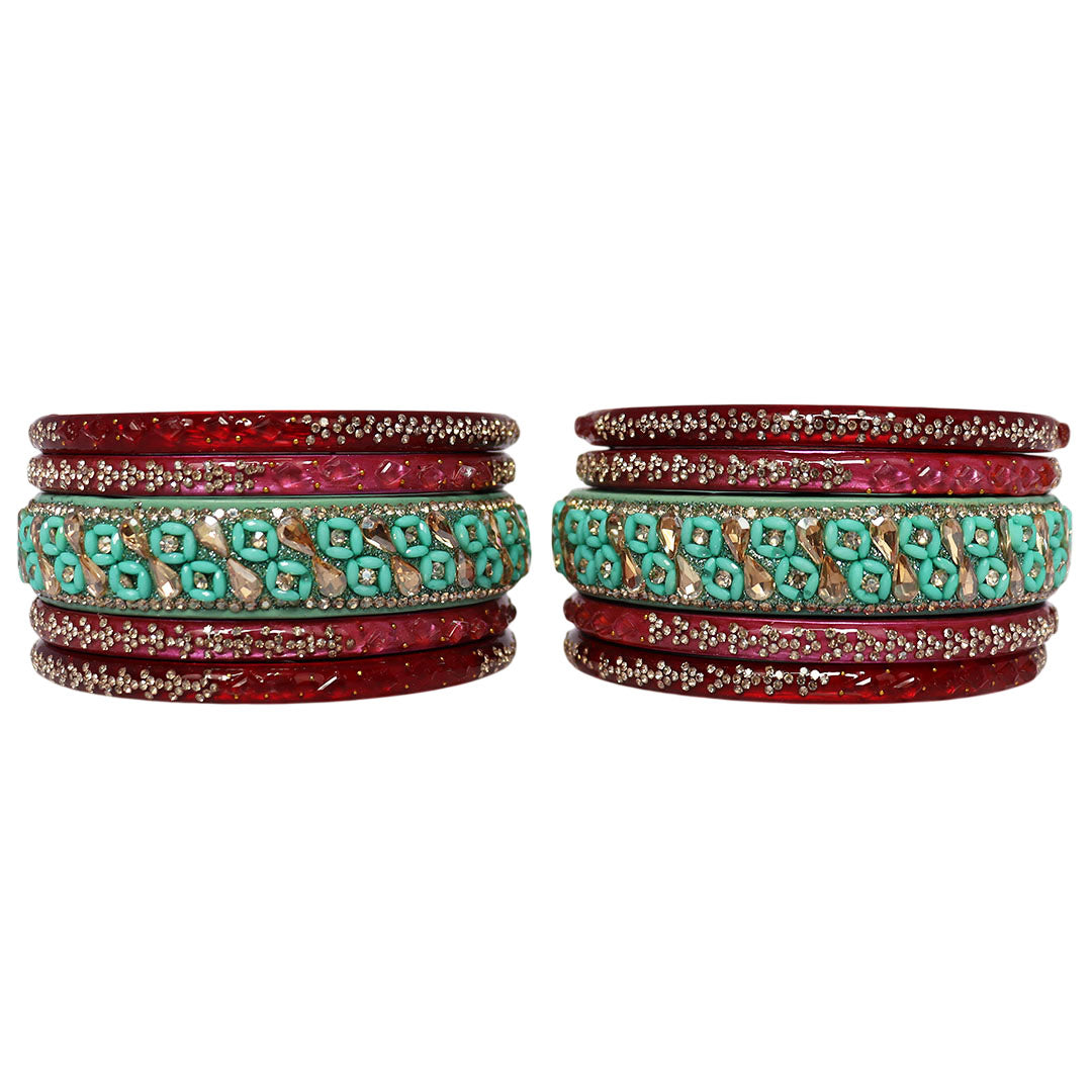 Womens Designer Lac Bangles Set With Latest Kundan Design