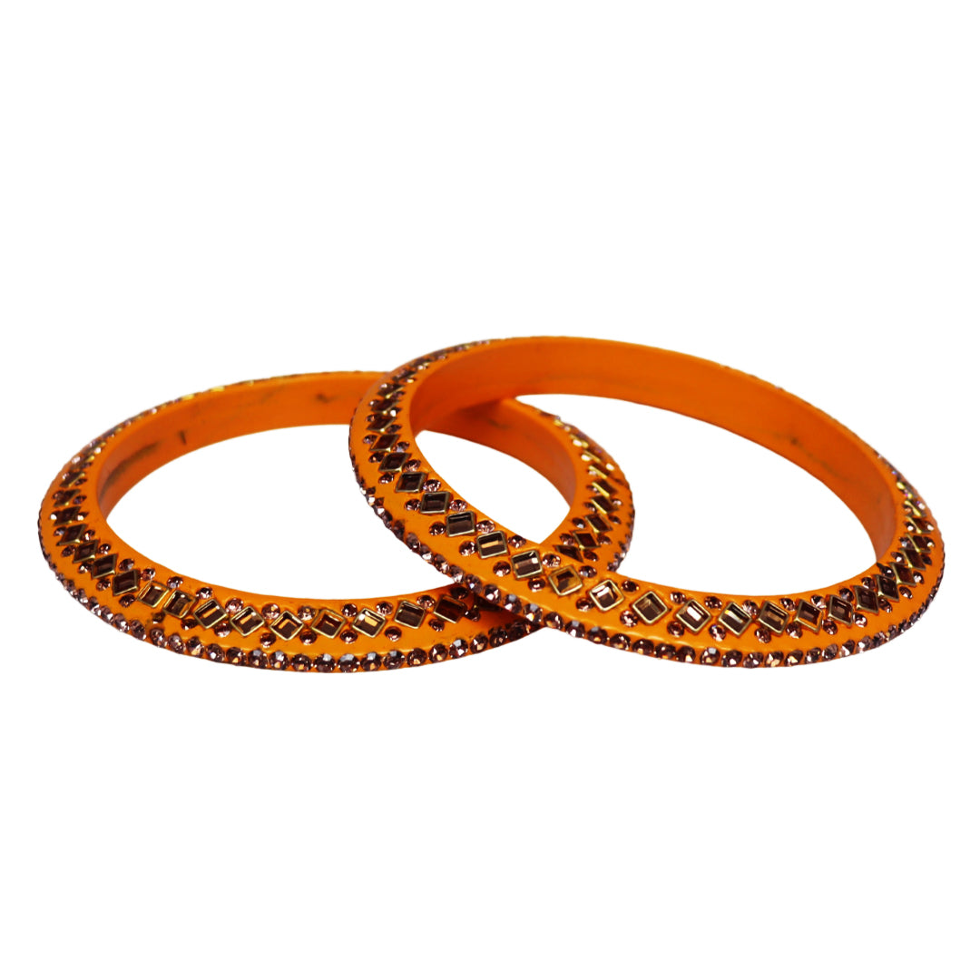 Traditional Kundan Lac Bangadi Bangles (Pack of 2)