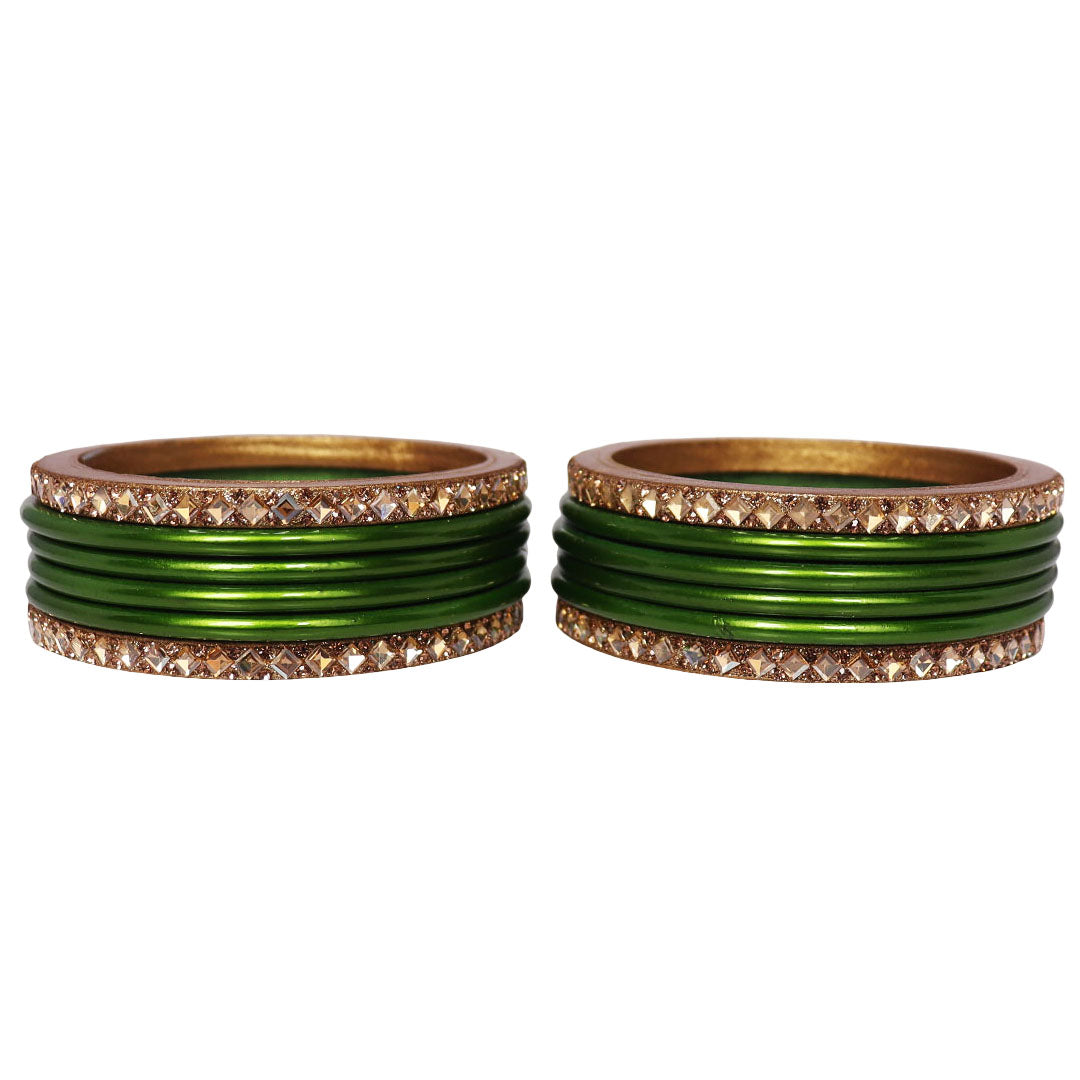 Designer Short Lac Bangles Set With Latest Kundan Design