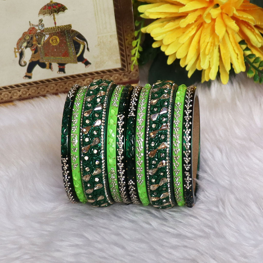 Womens Designer Lac Bangles Set With Latest Kundan Design