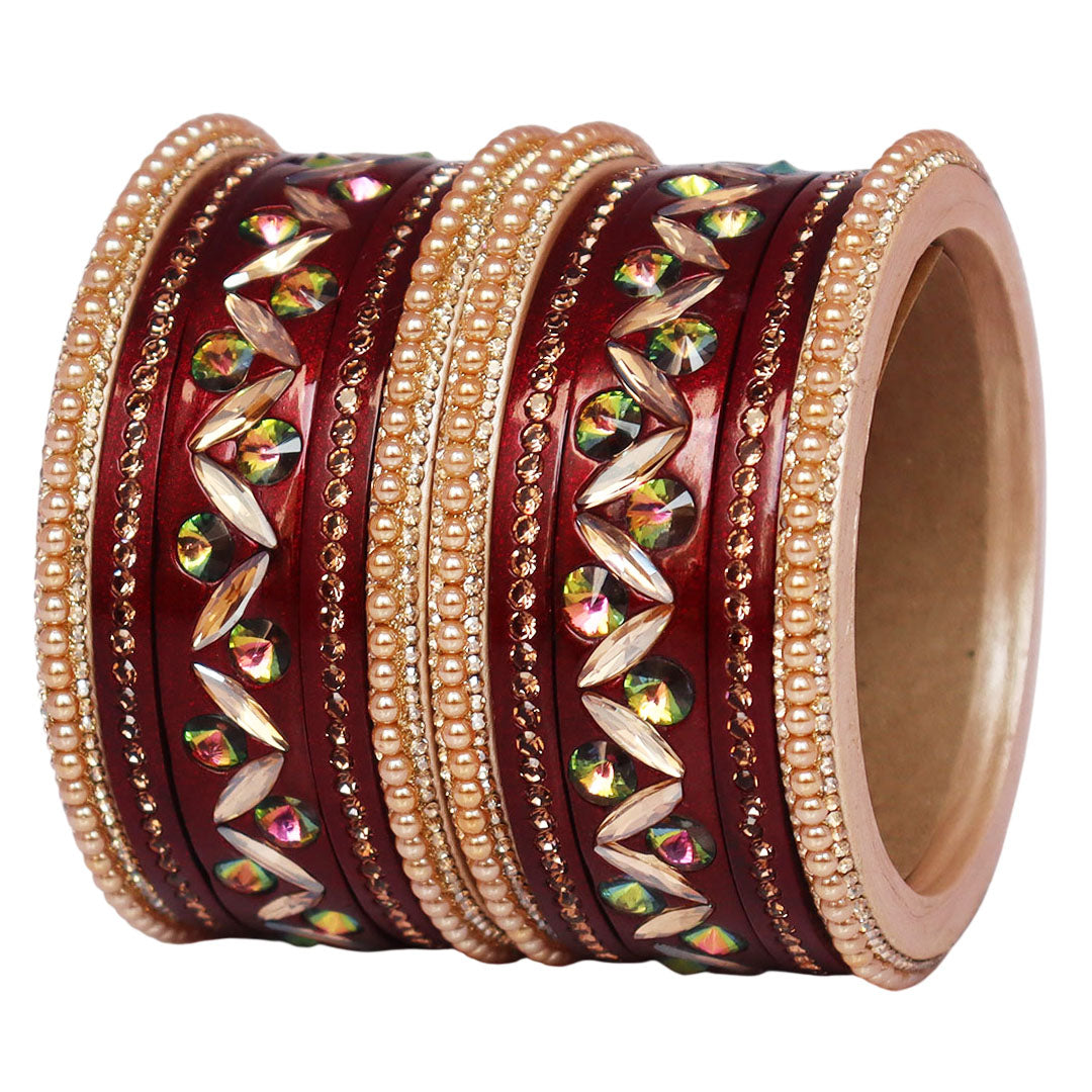 Bridal Style Kundan Lac Bangle Set – Ideal for Diwali & Weddings