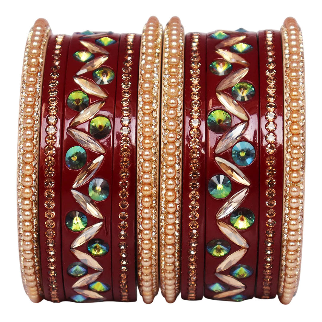 Bridal Style Kundan Lac Bangle Set – Ideal for Diwali & Weddings
