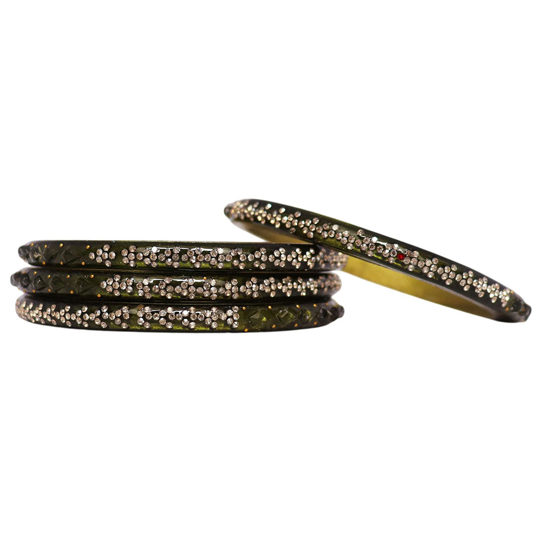 Womens Designer Lac Bangles Set With Latest Rhinestones Design